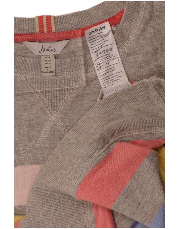 Joules Γυναικεία φούτερ υπερμεγέθη Jumper UK 8 Μικρό γκρι ριγέ βαμβακερό