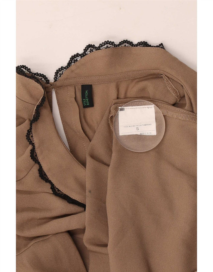 Γυναικεία μπλούζα Benetton Top UK 10 Small Beige Polyester