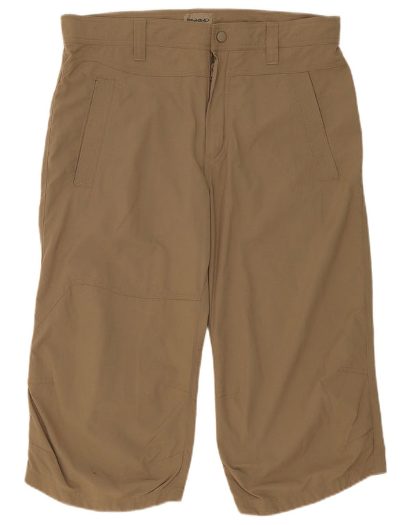 TRIBORD Womens Straight Capri Trousers EU 44 Large W36 L20 Beige Polyamide