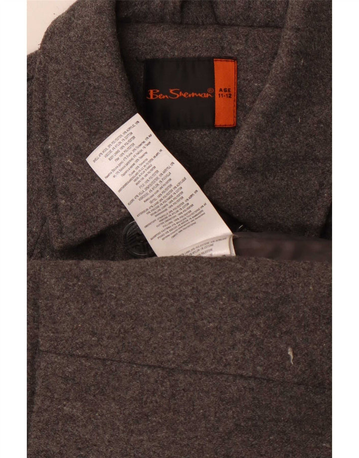 Ben Sherman Boys Pea Coat 11-12 Years Grey Wool