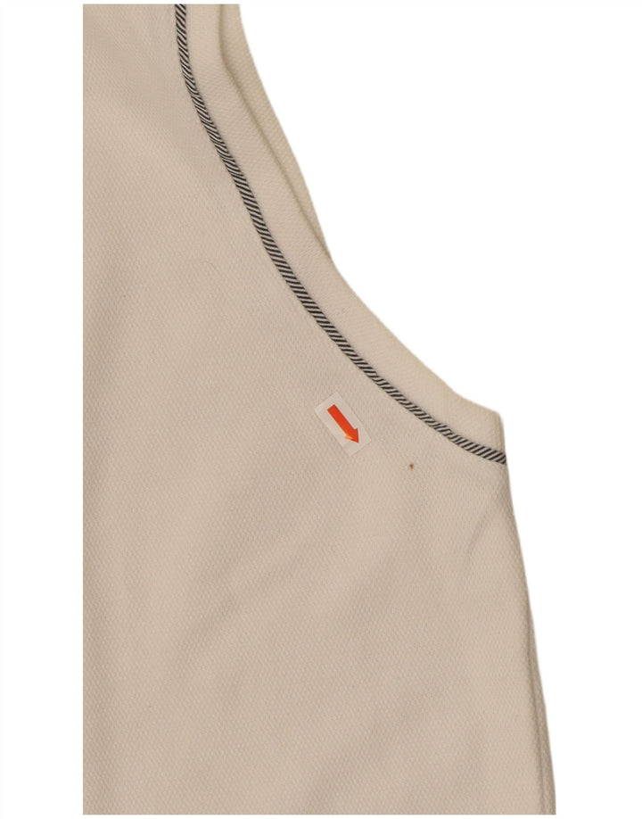 Γυναικείο αμάνικο μπλουζάκι πόλο IZOD UK 14 μεγάλο λευκό βαμβακερό