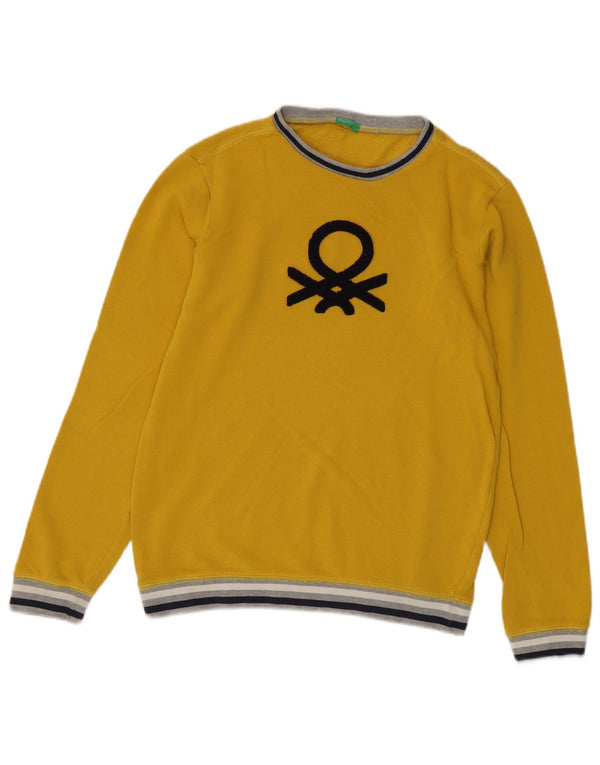 Πουλόβερ Benetton Boys Crew Neck Jumper 13-14 ετών 3XL κίτρινο ριγέ