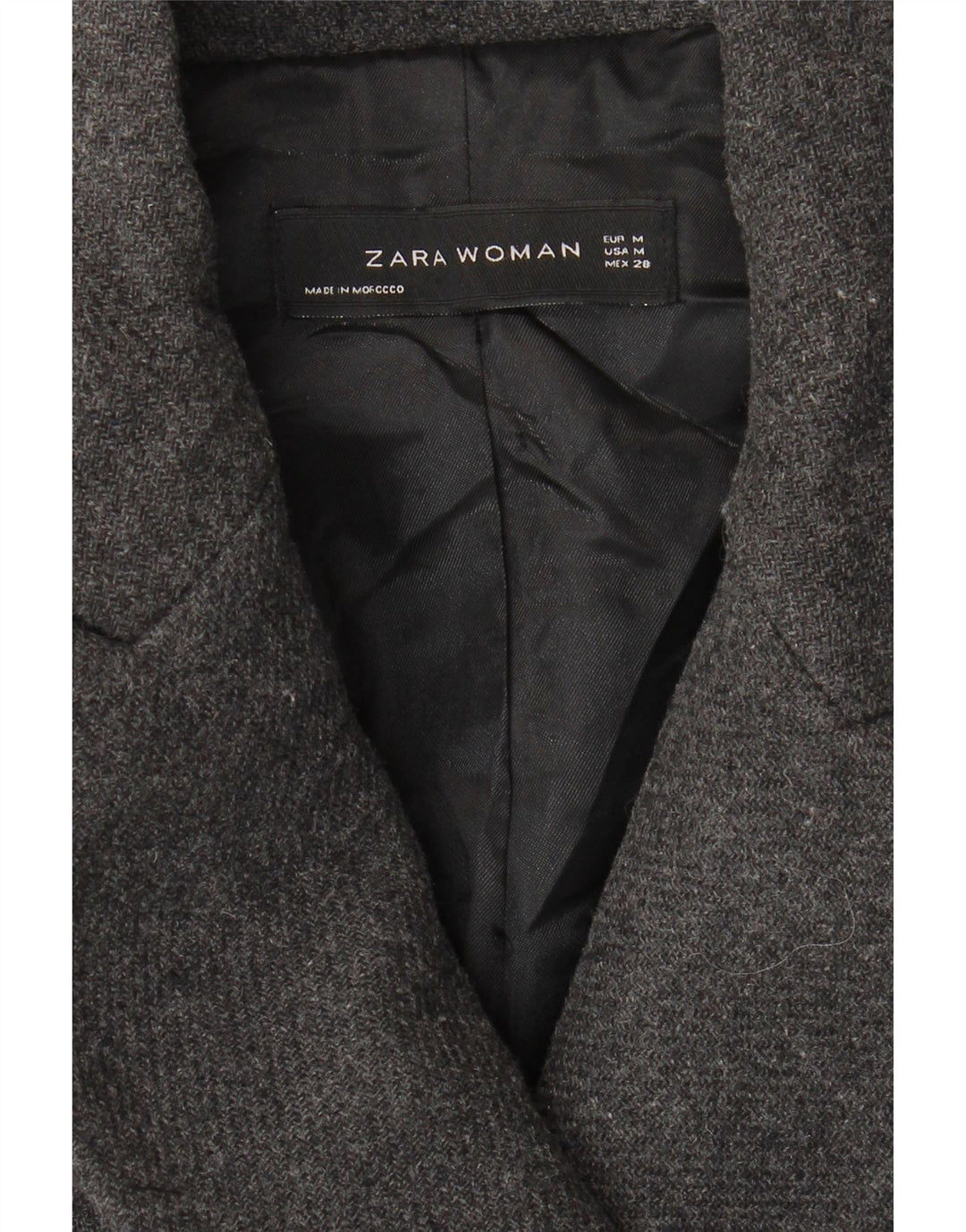 ZARA Γυναικείο παλτό με διπλό στήθος UK 12 Medium Grey