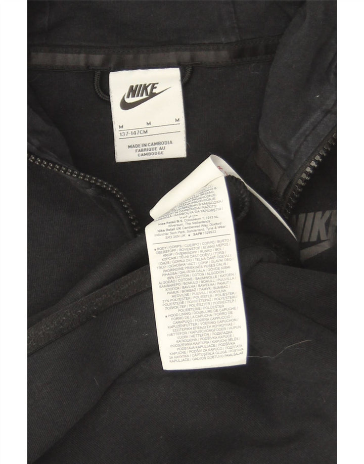 Πουλόβερ Nike Boys με φερμουάρ με κουκούλα 10-11 ετών, μεσαίο μαύρο βαμβακερό