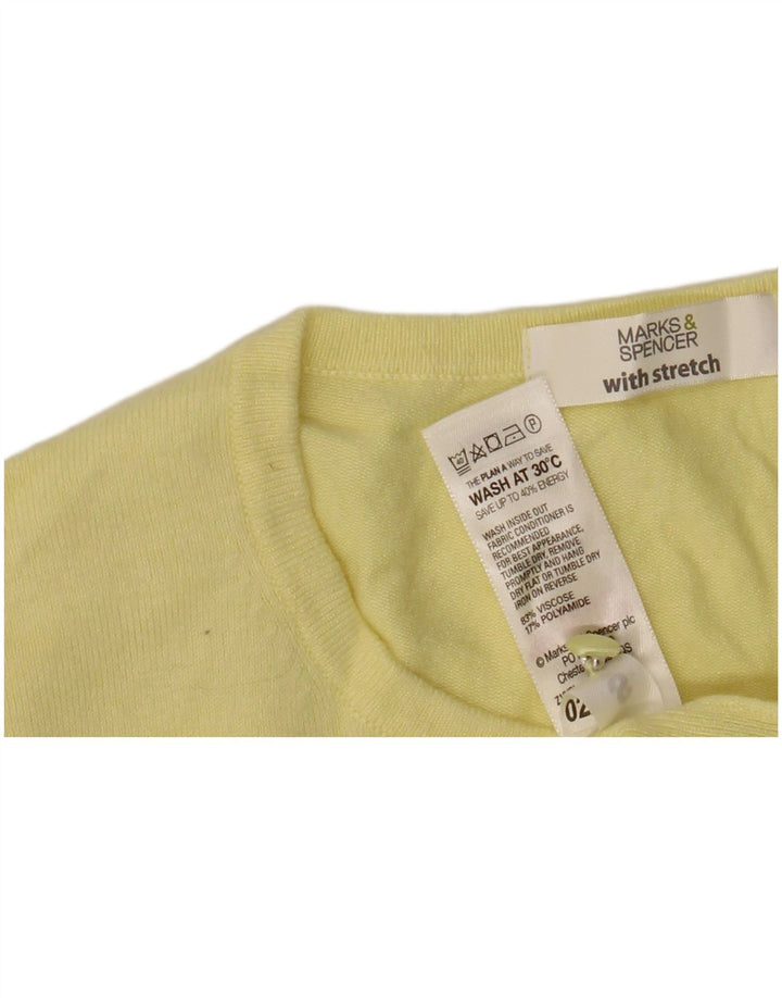 Marks & Spencer Γυναικεία ζακέτα πουλόβερ UK 12 μεσαία κίτρινη βισκόζη
