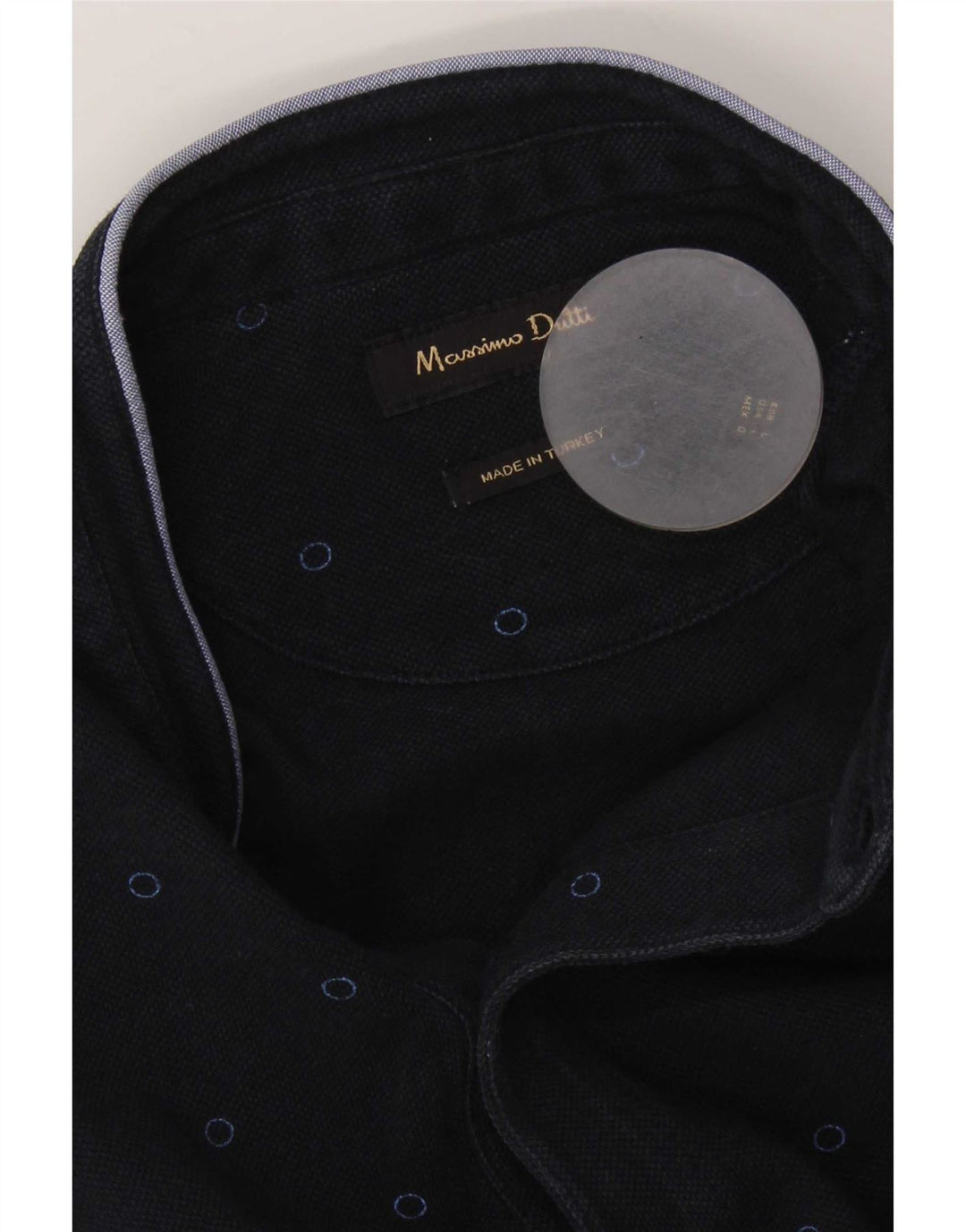 Ανδρικό πουκάμισο πόλο Massimo Dutti με μεγάλο μπλε ναυτικό στίγματα