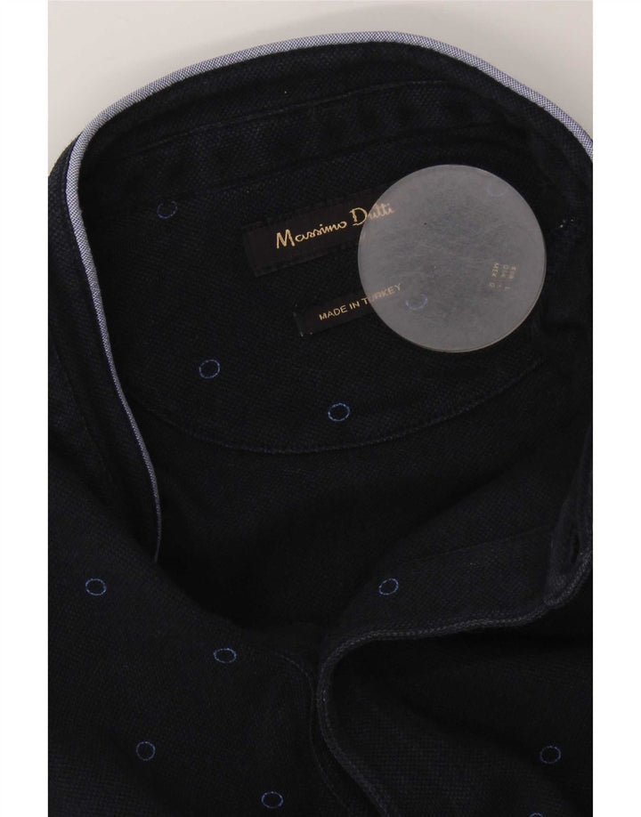 Ανδρικό πουκάμισο πόλο Massimo Dutti με μεγάλο μπλε ναυτικό στίγματα
