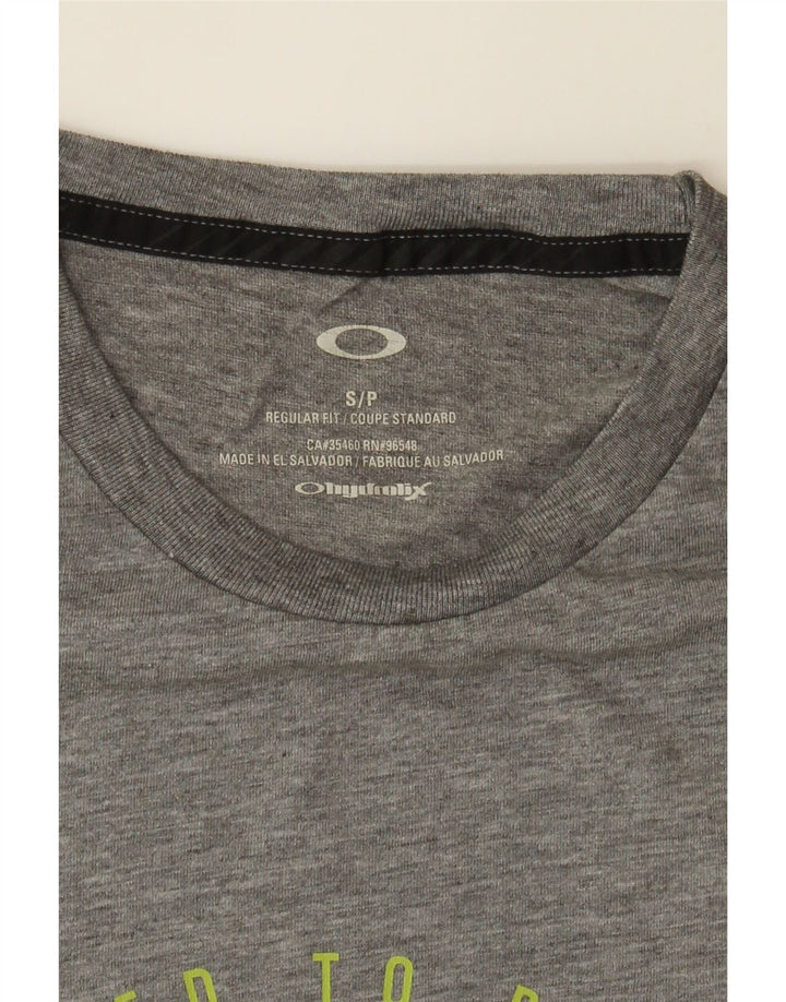 OAKLEY Mens Regular Fit Graphic T-Shirt Top Small Grey Vintage Oakley and Second-Hand Oakley from Messina Hembry 
