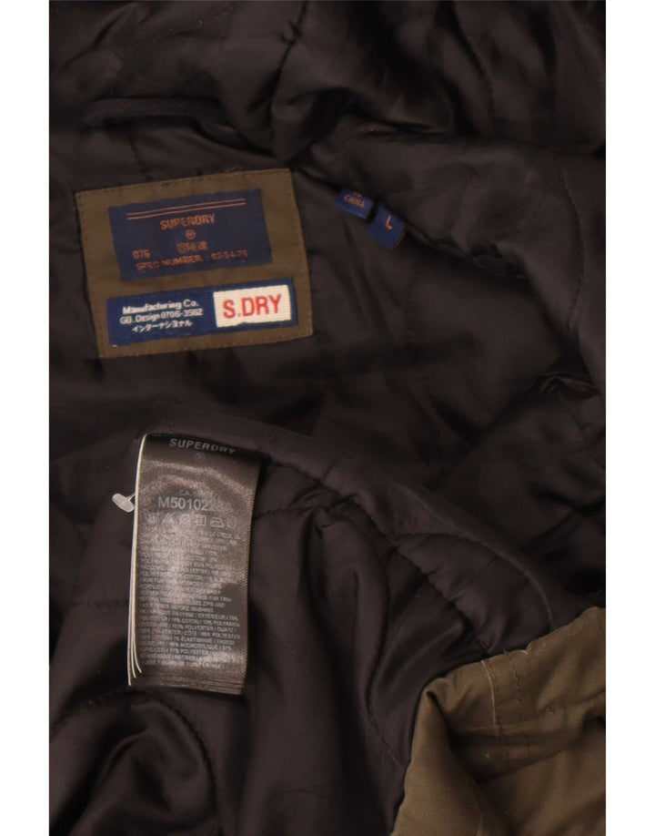 Superdry Ανδρικό μπουφάν Parka με κουκούλα UK 40 Large Khaki Polyester