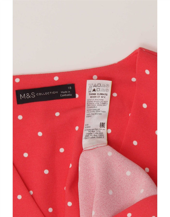 Marks & Spencer Γυναικείο φόρεμα Shift UK 18 XL Pink Pot Polyester