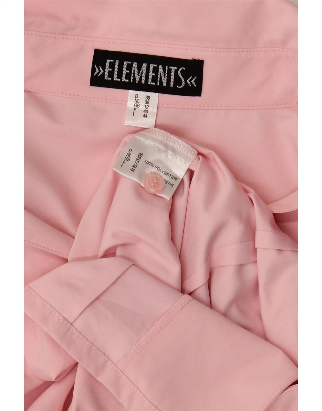 ELEMENTS Womens 3/4 Sleeve Shirt Blouse UK 12 Medium  Pink Polyester Vintage Elements and Second-Hand Elements from Messina Hembry 