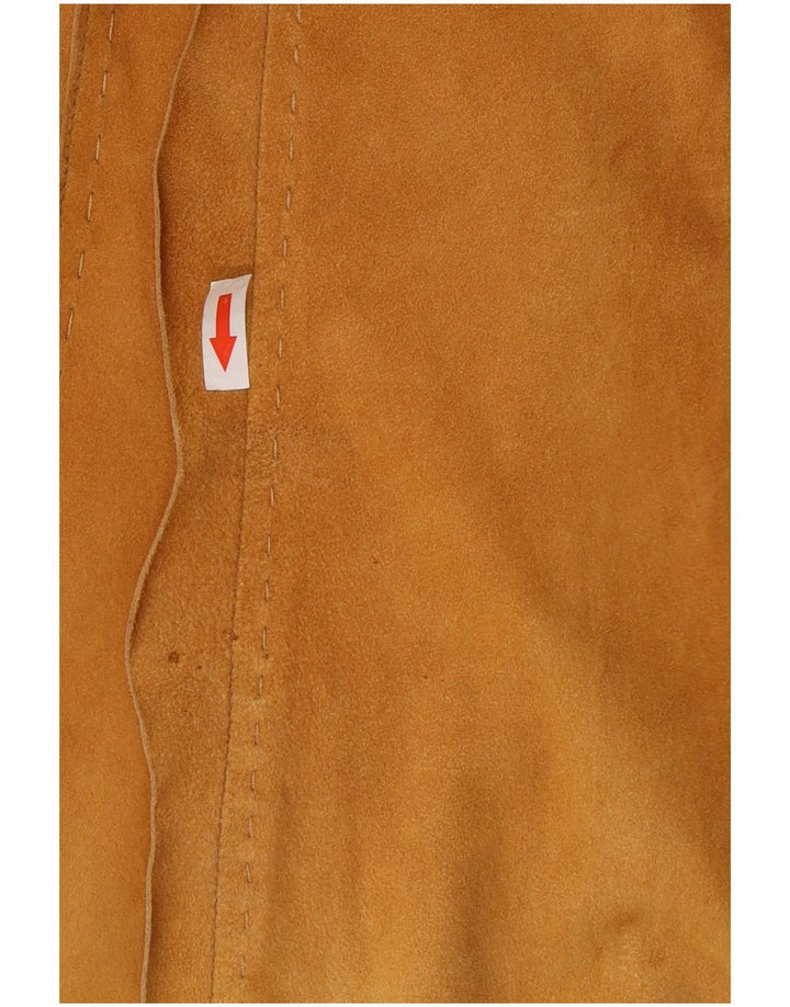 Vintage Γυναικείο Suede Πουκάμισο IT 44 Medium Beige Leather