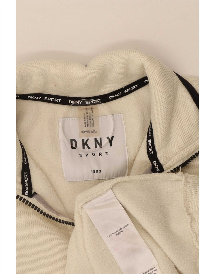 Dkny γυναικεία φούτερ με φερμουάρ 1/4 Jumper UK 6 XS Off White Polyester
