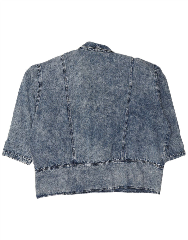 VINTAGE Γυναικείο τζιν μπουφάν με διπλό στήθος EU 54 5XL Μπλε