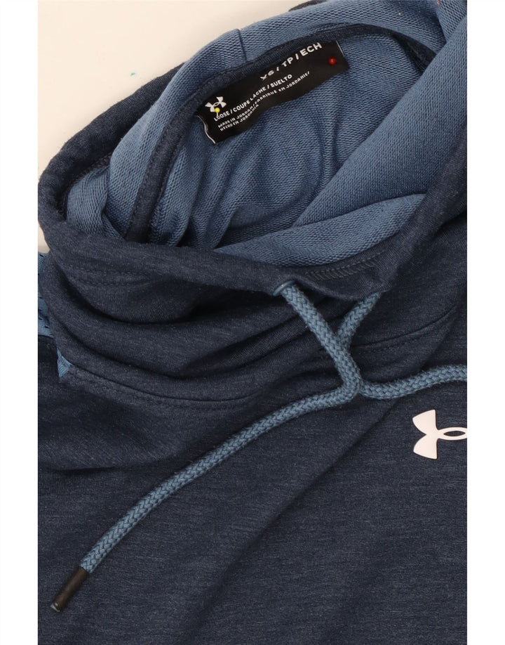 UNDER ARMOUR Womens Oversized Sweatshirt Jumper UK 6 XS Navy Blue Vintage Under Armour and Second-Hand Under Armour from Messina Hembry 