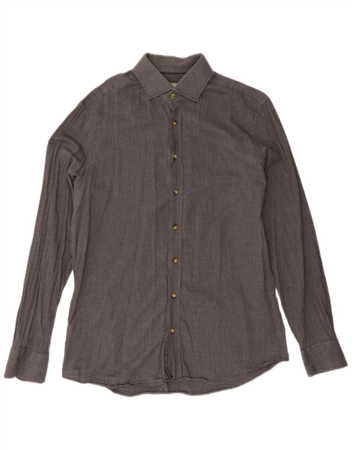 Ανδρικό πουκάμισο Hackett Slim Fit μεγάλο γκρι βαμβακερό