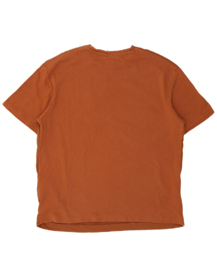 Ανδρικό T-Shirt Zara Top μεγάλο καφέ βαμβακερό