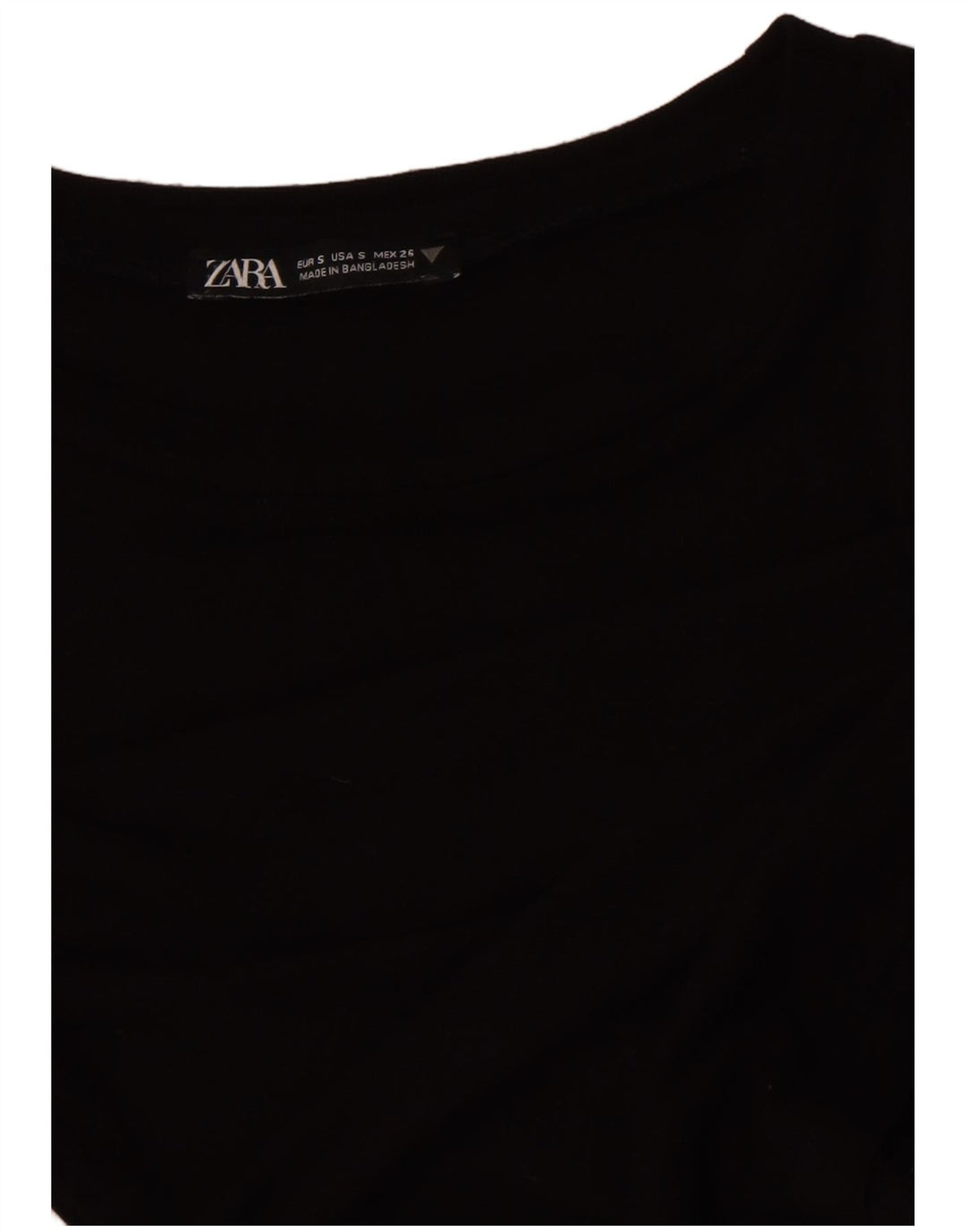 Zara Γυναικείο Crop Top Μακρυμάνικο UK 8 Small Black
