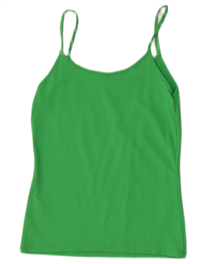 Zara Womens Cami Top UK 14 Large Green Polyamide