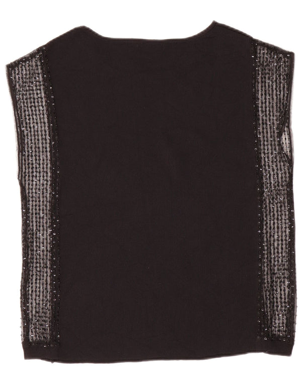 Zara Γυναικεία Αμάνικη Μπλούζα Τοπ UK 12 Medium Black