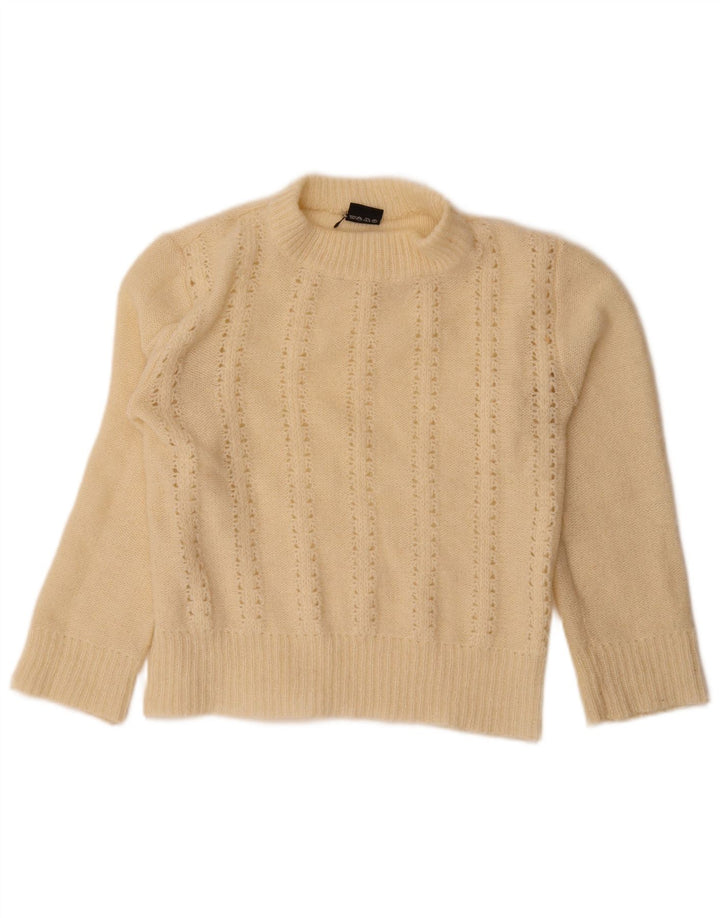 Vintage γυναικείο πουλόβερ με λαιμό χελώνα UK 14 Medium Off White
