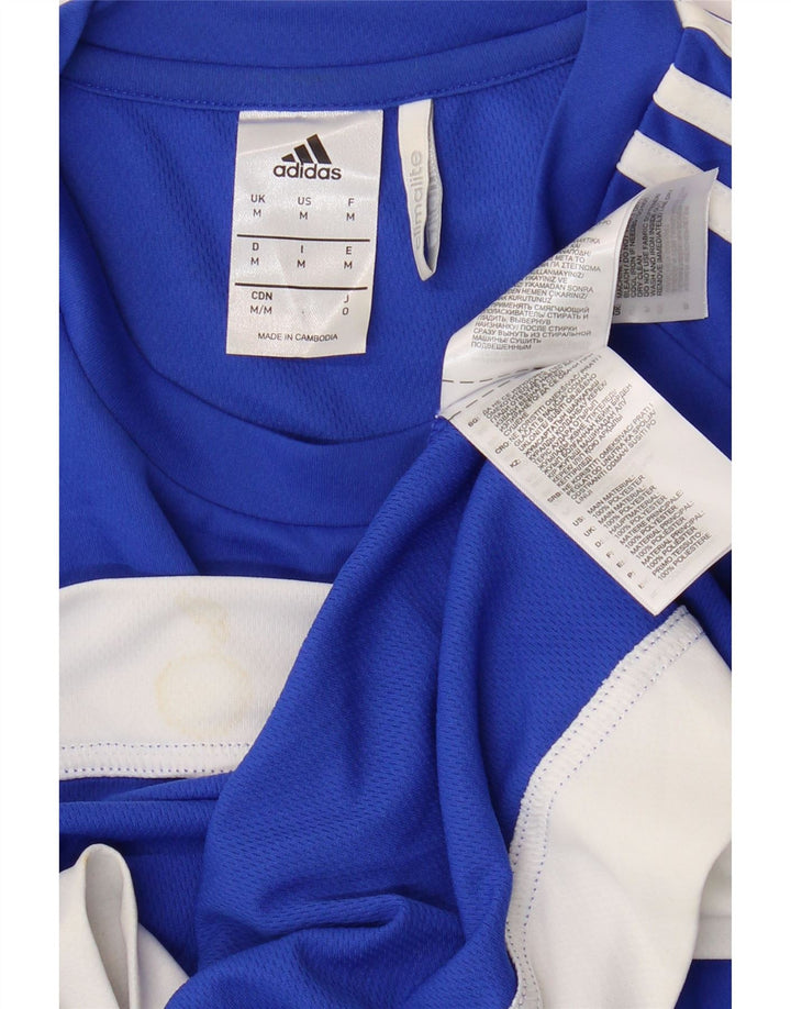 Ανδρικό T-Shirt Climalite ADIDAS Top Medium Blue Colorblock Πολυεστέρας