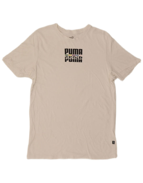 Ανδρικό γραφικό μπλουζάκι Puma Top Medium White