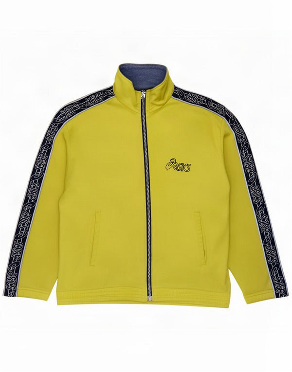 Asics Boys Tracksuit Top Jacket 13-14 Years Yellow Colourblock