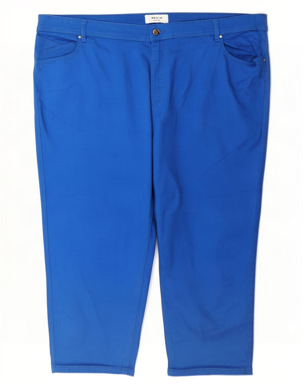 Monsoon γυναικείο παντελόνι Capri UK 24 4XL W46 L24 Μπλε βαμβακερό