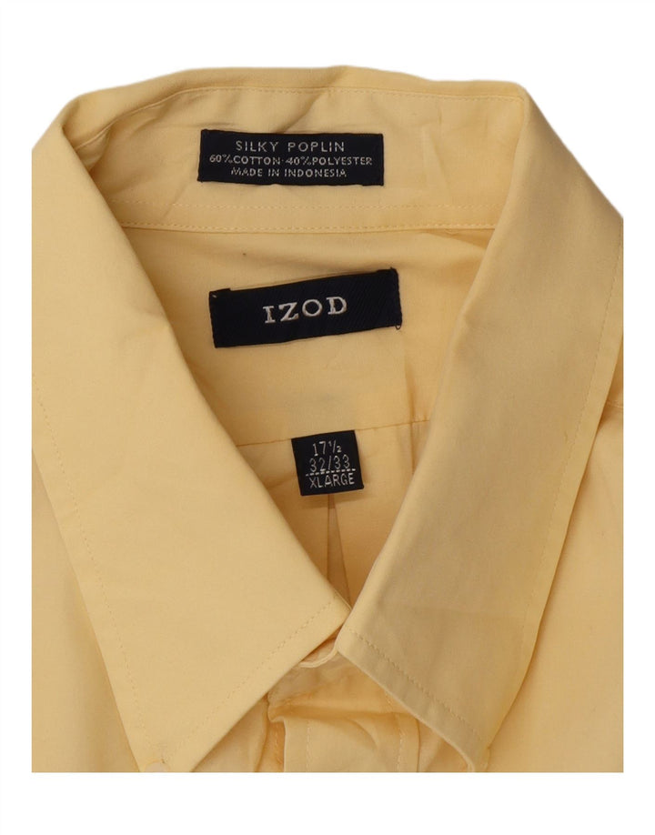 IZOD Mens Shirt Size 17 1/2 XL Yellow Cotton Vintage Izod and Second-Hand Izod from Messina Hembry 