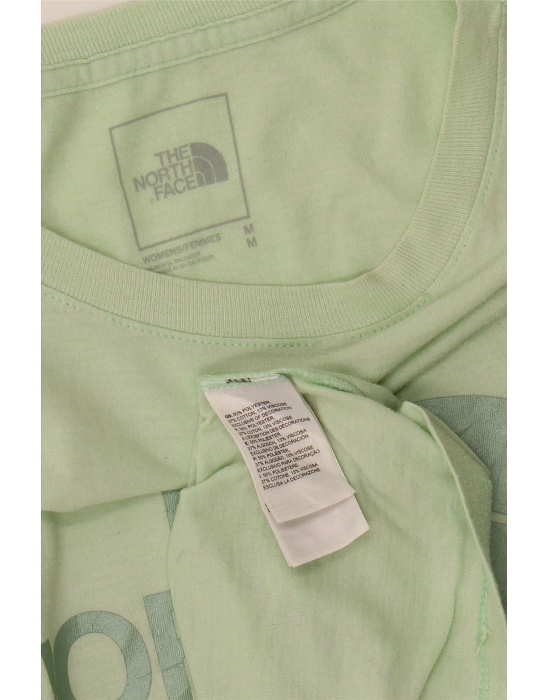 THE NORTH FACE Γυναικείο γραφικό T-Shirt Top UK 14 Medium Green Polyester