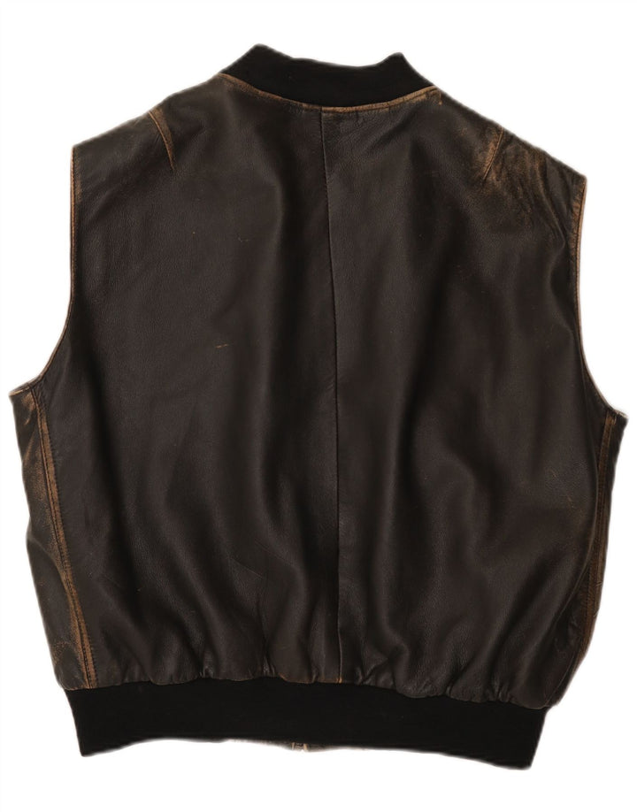 Conbipel Ανδρικό Δερμάτινο Gilet IT 50 Μεγάλο Καφέ Δέρμα