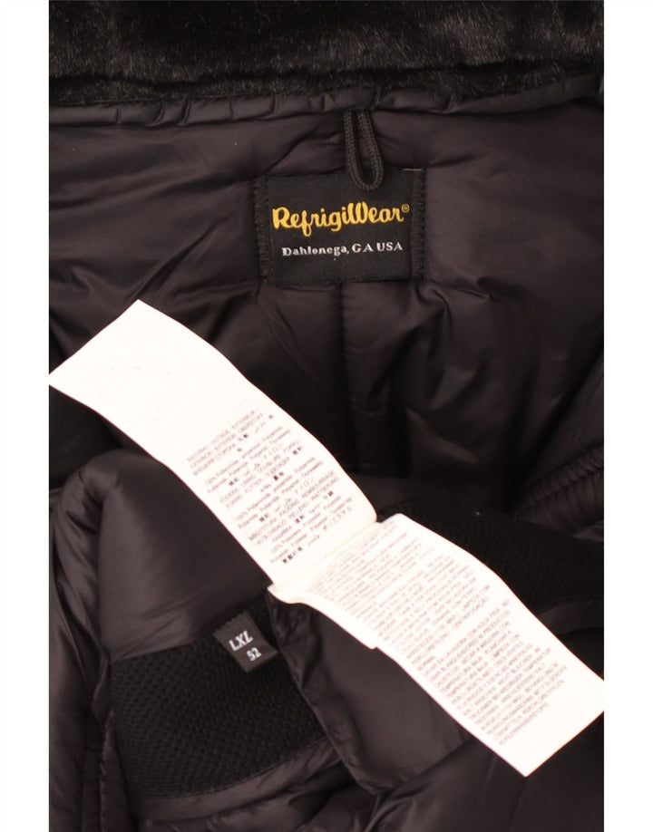 Refrigiwear Ανδρικό μπουφάν με κουκούλα UK 52 μεγάλο μαύρο πολυαμίδιο χειμώνα