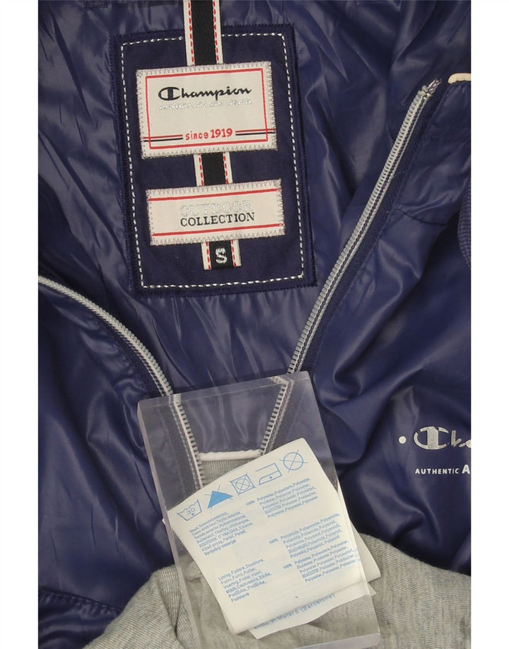 CHAMPION Womens Hooded Rain Jacket UK 10 Small Navy Blue Polyester