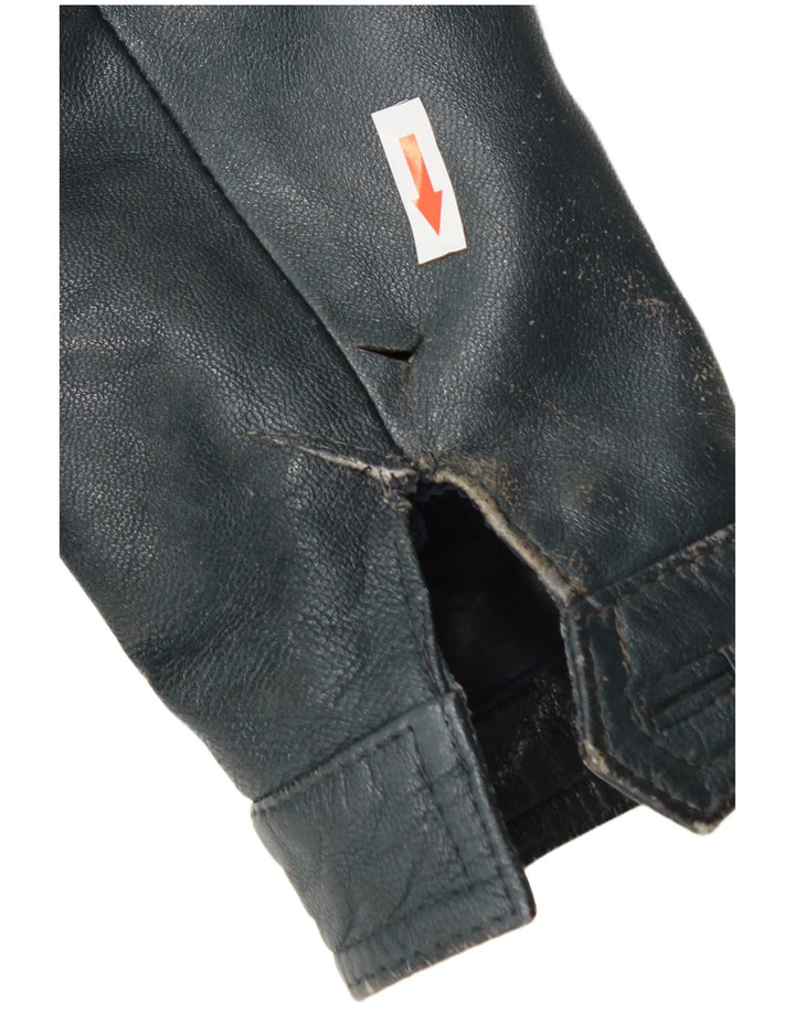 C&A Ανδρικό Δερμάτινο Μπουφάν UK 36 Small Blue Leather