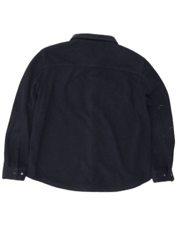 Marks & Spencer Ανδρικό πουκάμισο Fleece XL Navy Blue Polyester