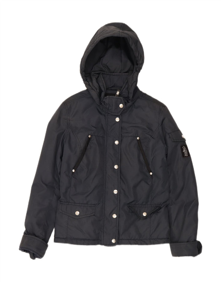 REFRIGIWEAR Womens Hooded Windbreaker Jacket UK 14 Medium Navy Blue Nylon Vintage Refrigiwear and Second-Hand Refrigiwear from Messina Hembry 