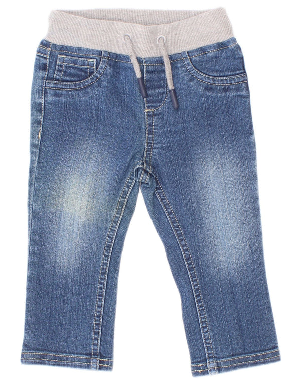 Guess Baby Boys Straight Jeans 6-9 Months Blue Colourblock Cotton