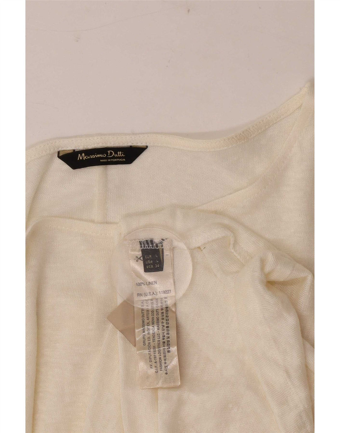 Massimo Dutti Γυναικείο μακρυμάνικο λινό UK 16 Large Off White