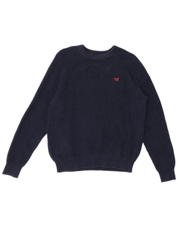 CREW CLOTHING Γυναικείο πουλόβερ με λαιμό σκάφος UK 14 Medium Navy Blue