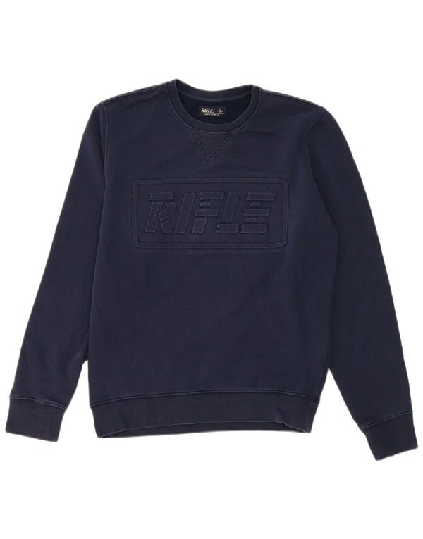 Ανδρικό γραφικό φούτερ Rifle Jumper Medium Navy Blue βαμβακερό
