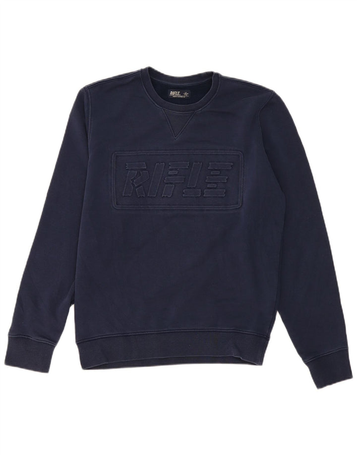 Ανδρικό γραφικό φούτερ Rifle Jumper Medium Navy Blue βαμβακερό