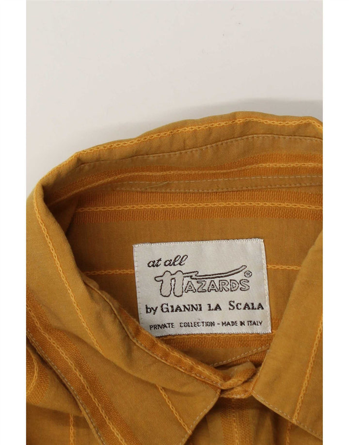 Vintage ανδρικό πουκάμισο μεγάλο κίτρινο pinstripe