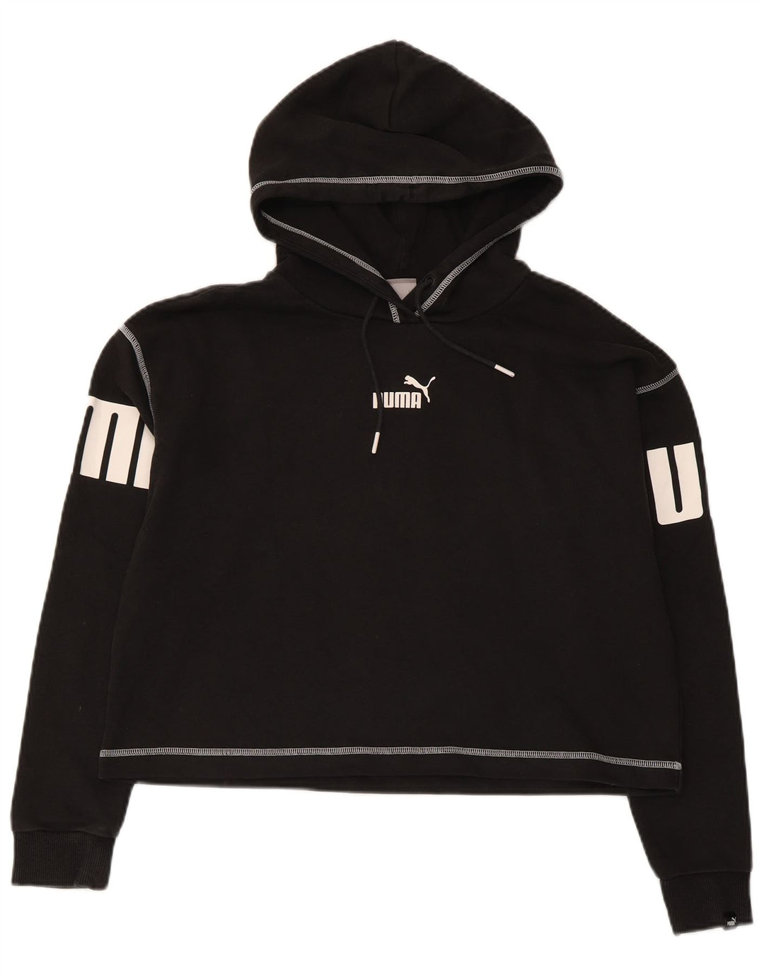 Puma Γυναικείο Graphic Hoodie Jumper UK 10 Small Black