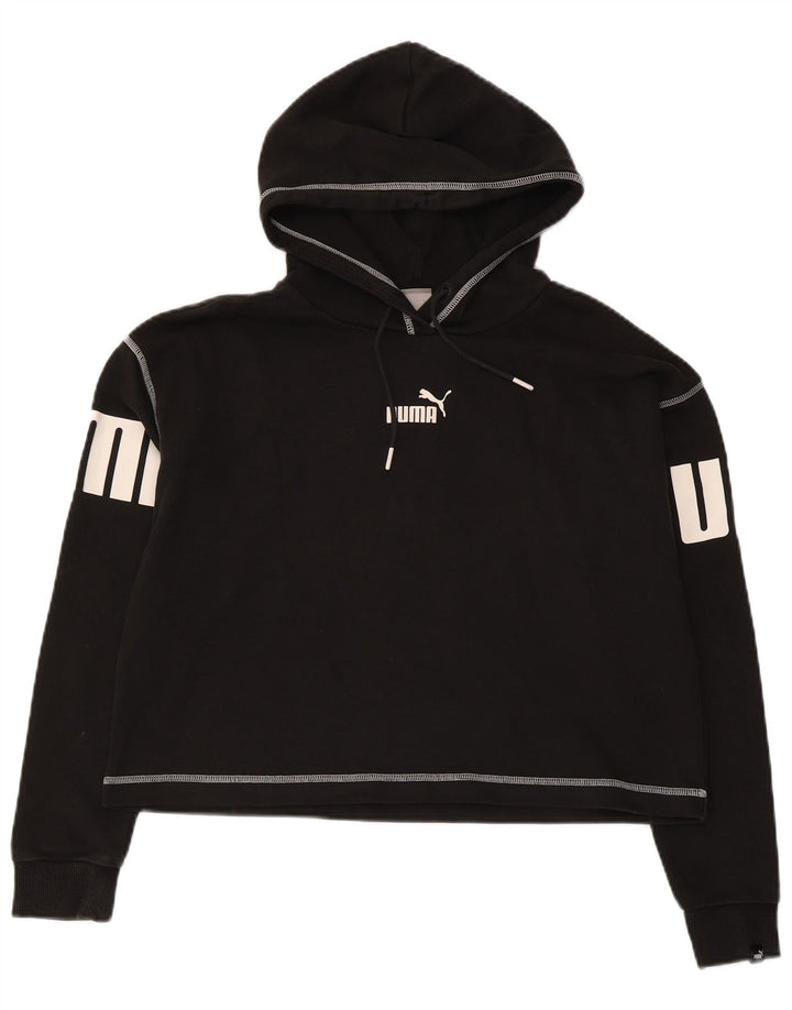 Puma Γυναικείο Graphic Hoodie Jumper UK 10 Small Black