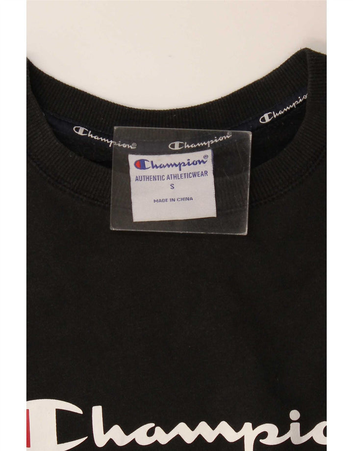 Ανδρικό γραφικό φούτερ Champion Jumper Μικρό μαύρο βαμβακερό