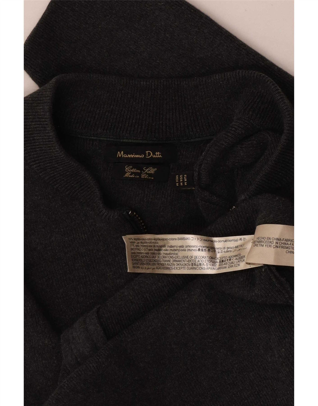 Ανδρικό πουλόβερ Massimo Dutti Ζακέτα Μεσαίο Γκρι Βαμβακερό