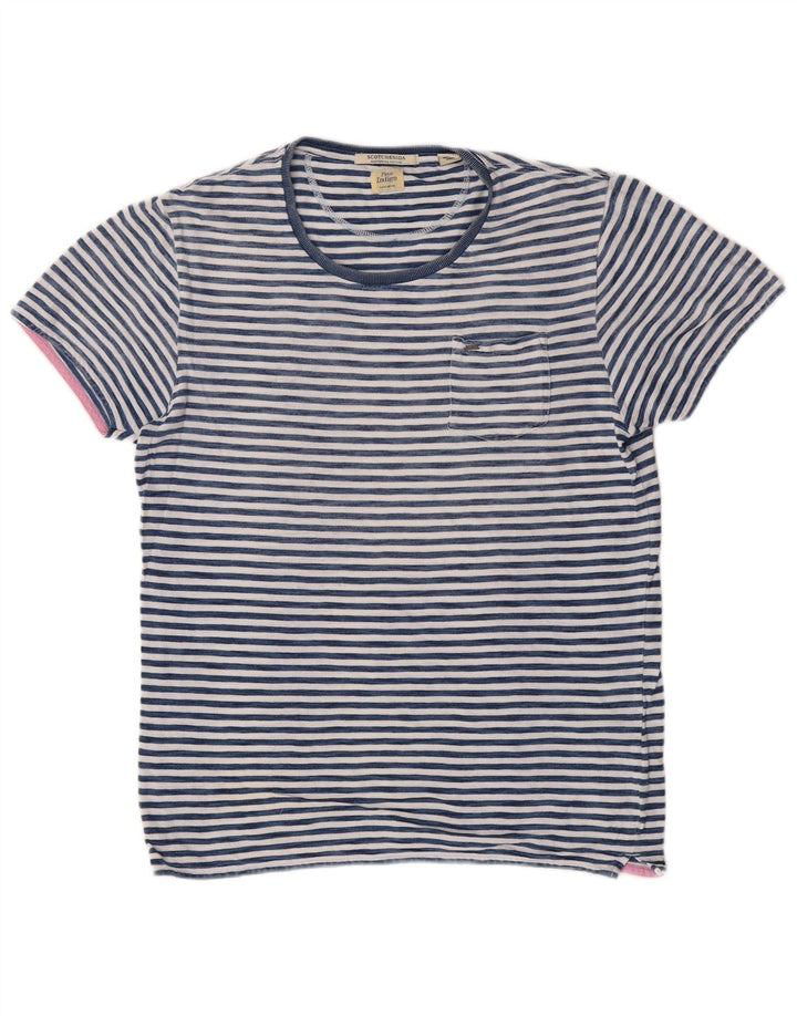 Ανδρικό T-Shirt Scotch & Soda Top μεσαίο μπλε ριγέ βαμβακερό Classic