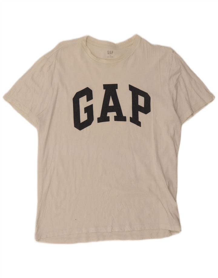 Ανδρικό γραφικό T-Shirt Gap Top από μεσαίο λευκό βαμβακερό