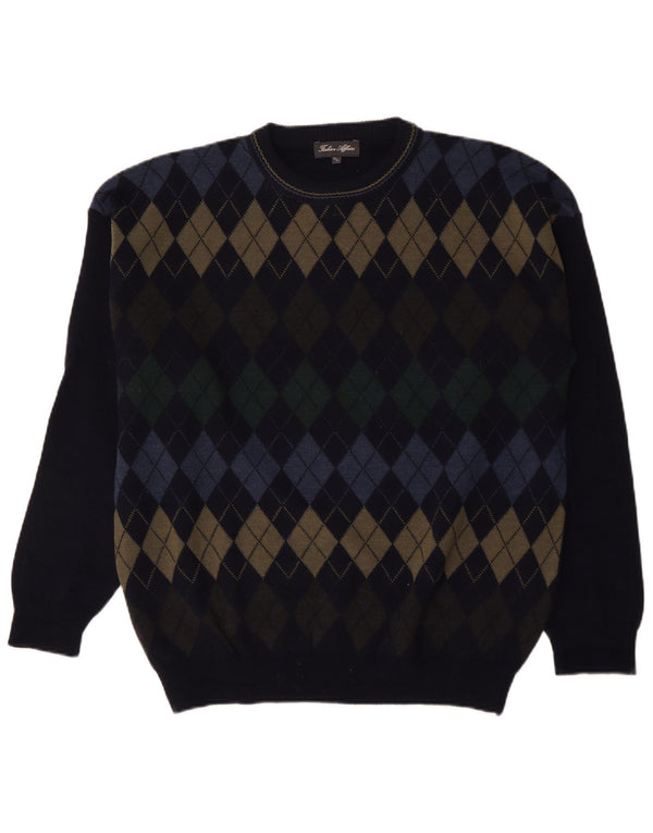 Vintage Ανδρικό πουλόβερ με λαιμόκοψη IT 52/54 Large Navy Blue